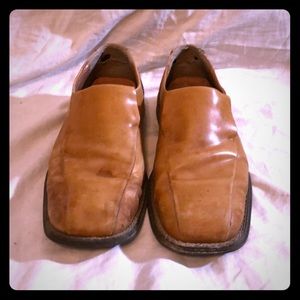 Brown shoe light tan loafers made in Italy